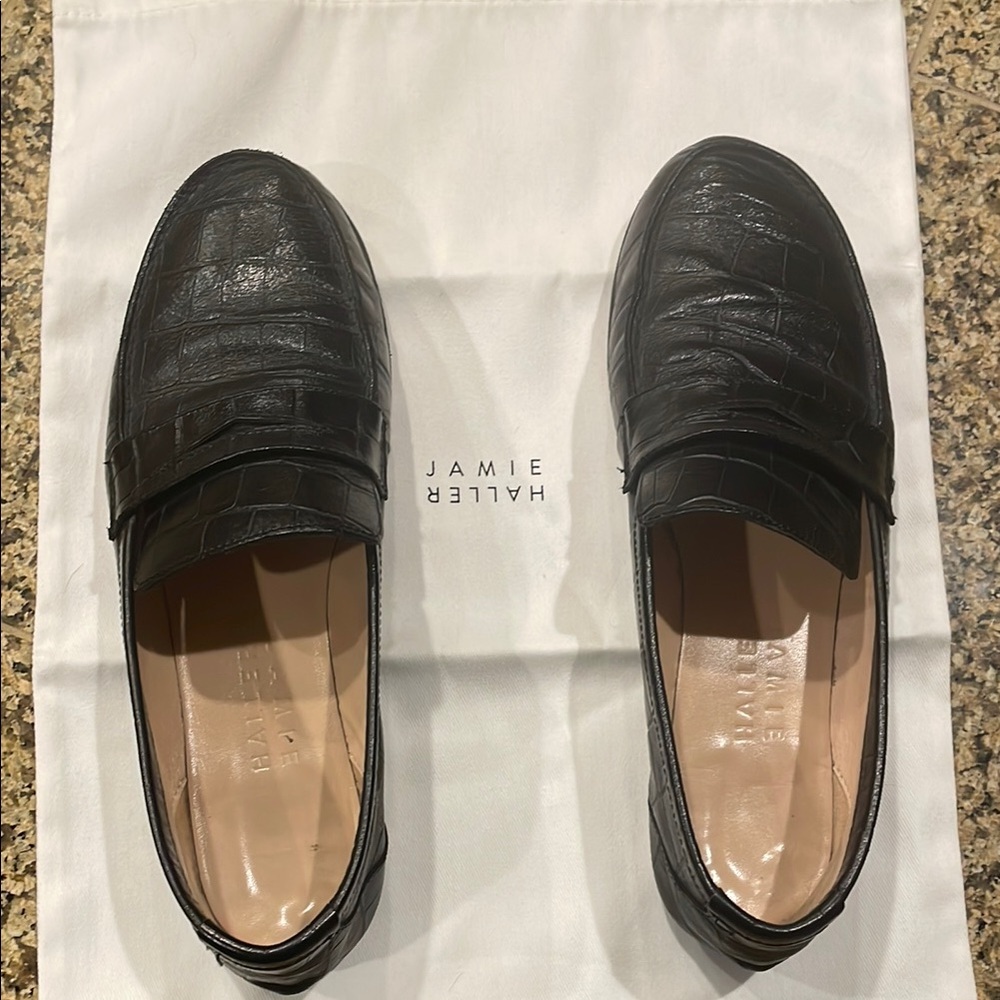 Jamie Haller Penny Loafer Black Croc